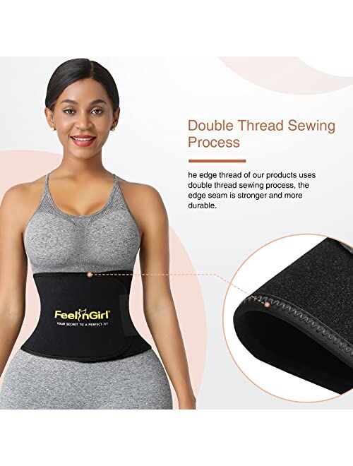 FeelinGirl Neoprene Sauna Belt Womens Waist Trainer Band Waist Trimmer