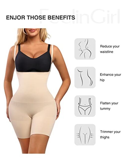FeelinGirl Seamless Shapewear for Women Tummy Control Body Shaper Plus Size Faja Shorts Butt lifter Panties Thigh Slimmer