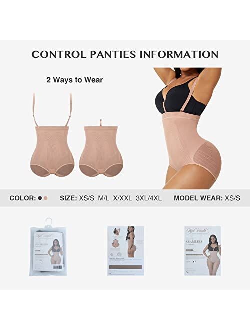 FeelinGirl Seamless Shapewear for Women Tummy Control Fajas Colombianas Compression Body Shaper Butt Lifter with Straps