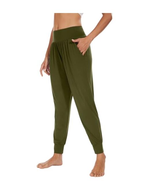 WiWi Women's Bamboo Viscose Joggers Casual Pajama Pants Loose Yoga Bottoms Comfy Lounge Sweatpants with Pockets S-XXL