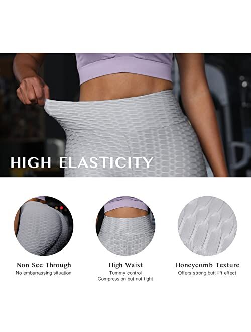 FeelinGirl Women's Butt Lifting Yoga Pants Workout Leggings High Waisted Pants Joggers Tights for Yoga Running