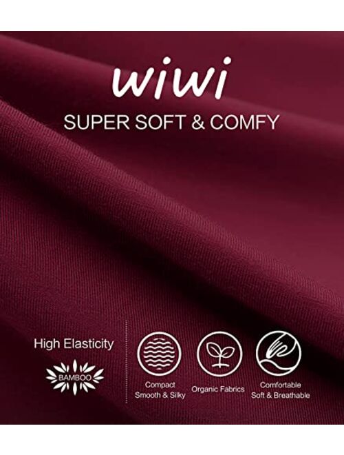 WiWi Bamboo Viscose Pajama Tops for Women Soft Short Sleeve Tee Sleep Shirts V Neck Knit T-Shirt Top Sleepwear S-XXL