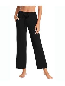 Bamboo Viscose Pajama Pants for Women Casual Sweatpants Soft Stretchy Bottoms Lightweight Drawstring Sleep Pant S-XXL