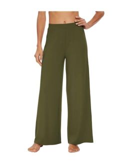 Women's Casual Loose Wide Leg Palazzo Pants Bamboo Viscose Yoga Sweatpants Comfy Lounge Pajama Bottoms S-XXL