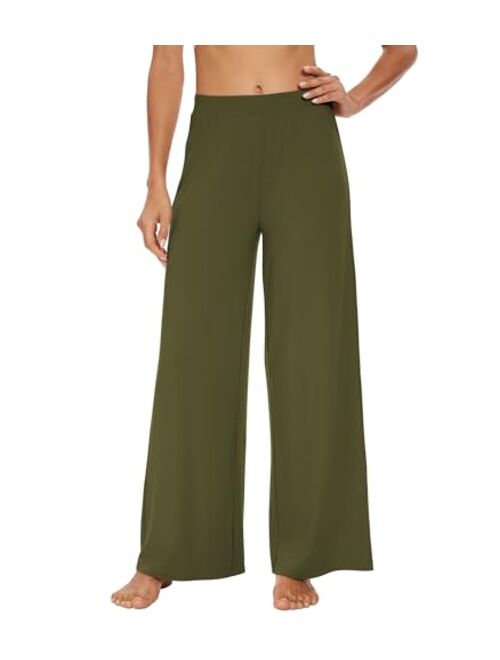 WiWi Women's Casual Loose Wide Leg Palazzo Pants Bamboo Viscose Yoga Sweatpants Comfy Lounge Pajama Bottoms S-XXL