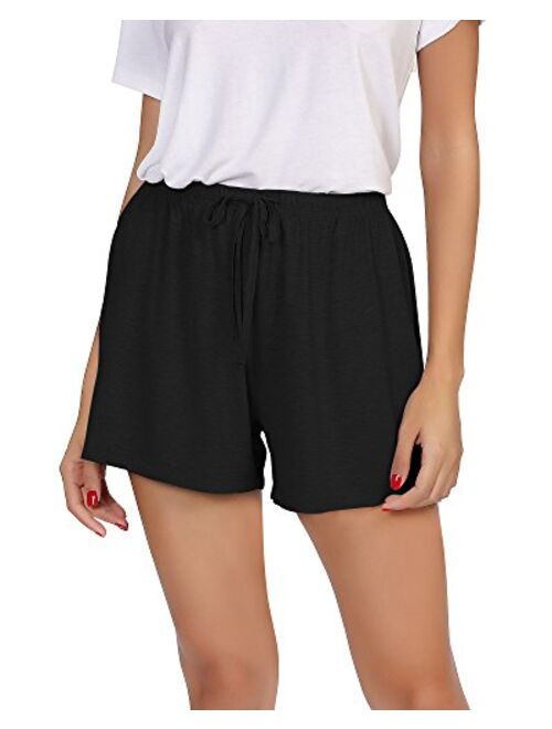WiWi Bamboo Viscose Sleep Shorts for Women Soft Pajama Bottoms Casual Lounge Shorts Plus Size Boxers Sleepwear S-4X