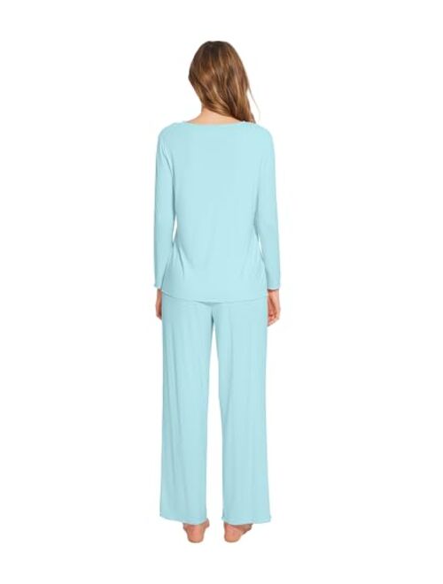 WiWi Bamboo Viscose Pajamas Sets for Women Soft Long Sleeve Tops and Pants Pjs Sleepwear Ladies Loungewear S-XXL