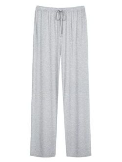 Mens Bamboo Viscose Pajama Pants Soft Lounge Bottoms Knit Big and Long Sweatpants Lightweight Sleep Pant Drawstring S-4X