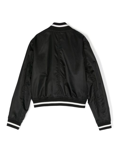 AMIRI KIDS logo-patch bomber jacket