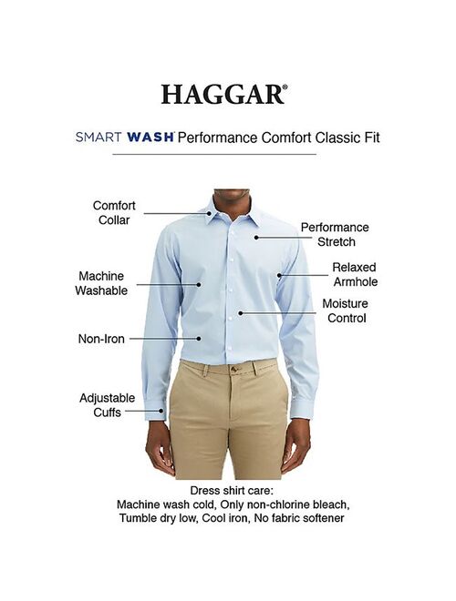 Men's Haggar Classic-Fit Smart Wash Wrinkle Free Dress Shirt