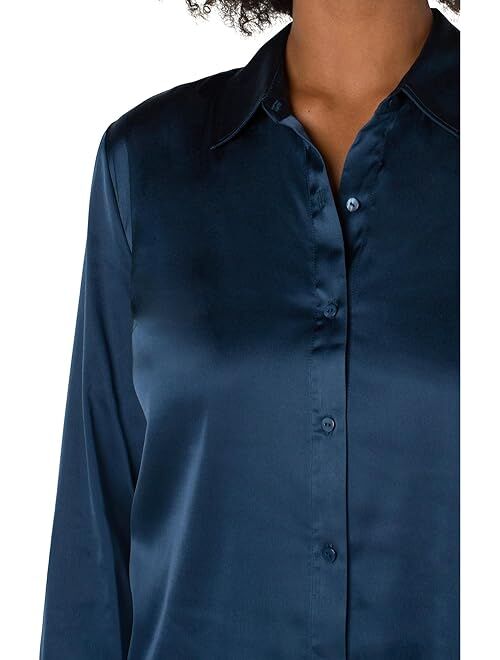 Liverpool Button Front Woven Blouse