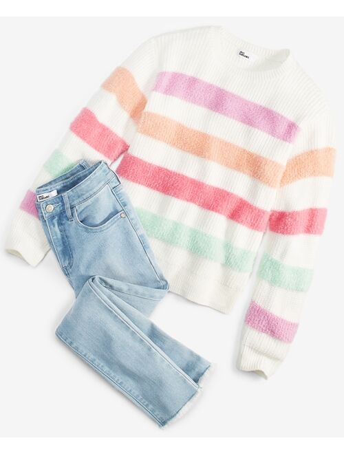 Epic Threads Big Girls Faux-Fur-Striped Sweater, Created for Macy's