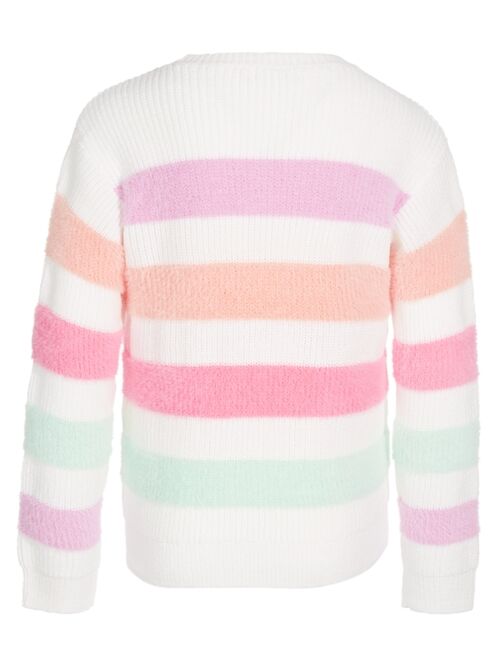 Epic Threads Big Girls Faux-Fur-Striped Sweater, Created for Macy's