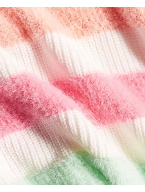 Epic Threads Big Girls Faux-Fur-Striped Sweater, Created for Macy's