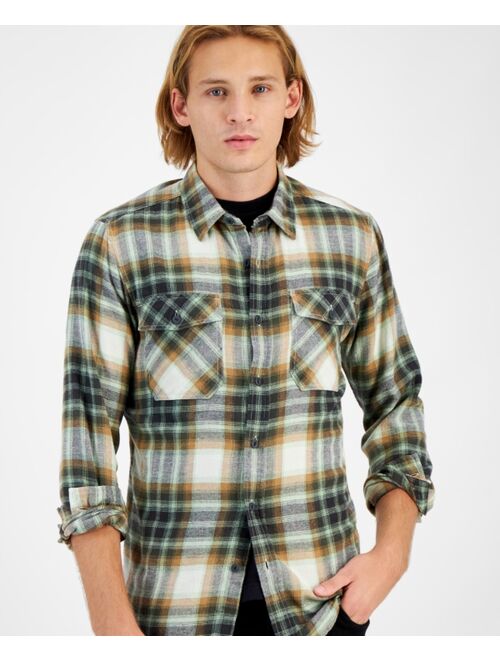 SUN + STONE Men's Harry Regular-Fit Plaid Button-Down Flannel Shirt, Created for Macy's