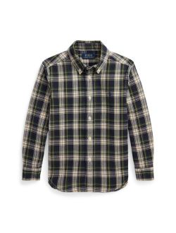 Toddler and Little Boys Plaid Cotton Oxford Shirt