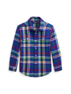 Toddler and Little Boys Plaid Flannel Workshirt
