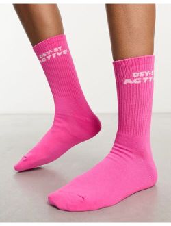 Active Neon socks in pink
