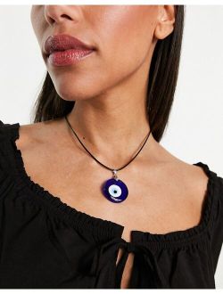 eye pendant rope necklace