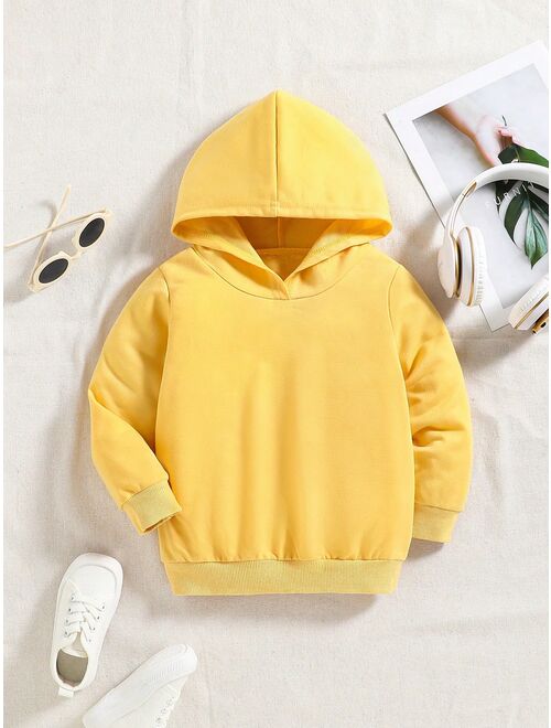 Young Boy Solid Hooded Sweatshirt