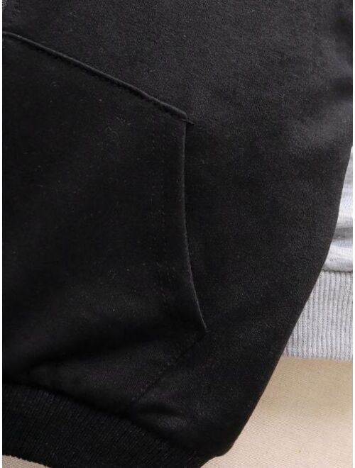 SHEIN Kids EVRYDAY Young Boy Colorblock Zip Up Hoodie