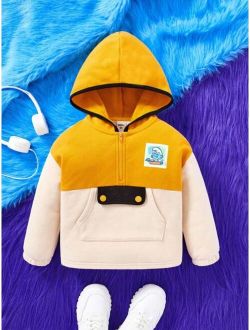 SHEIN X The Smurfs Young Boy Cartoon Graphic Colorblock Hoodie