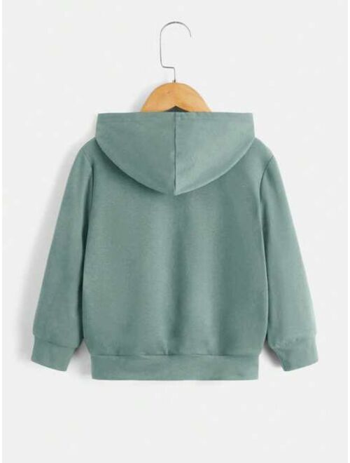 SHEIN Kids EVRYDAY Boys Letter Patched Detail Hoodie