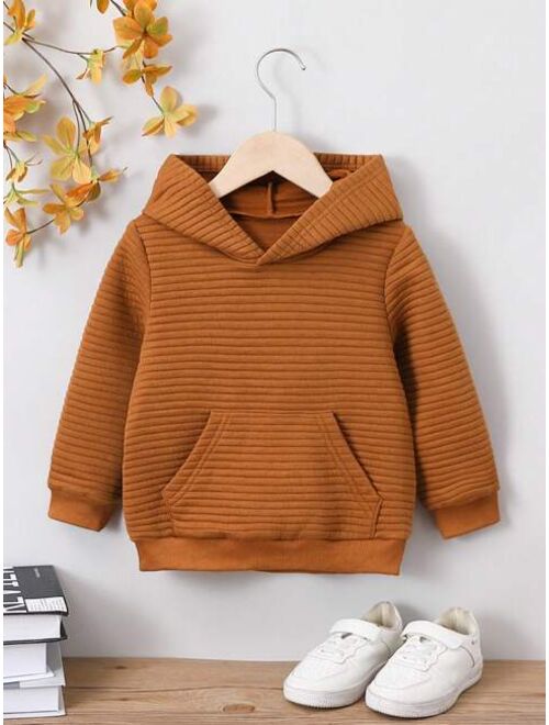 SHEIN Kids EVRYDAY Young Boy Kangaroo Pocket Hoodie