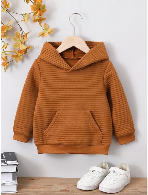 SHEIN Kids EVRYDAY Young Boy Kangaroo Pocket Hoodie