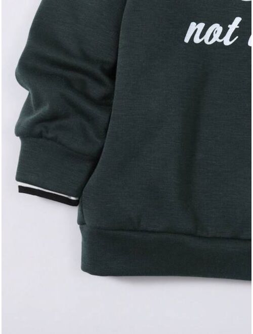 SHEIN Young Boy Slogan Graphic Thermal Lined 2 In 1 Hoodie