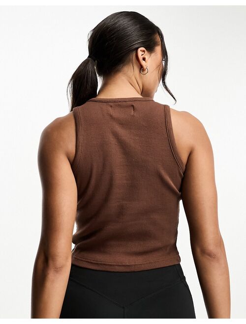 Daisy Street Active Landscape cropped waist tie top in neutral