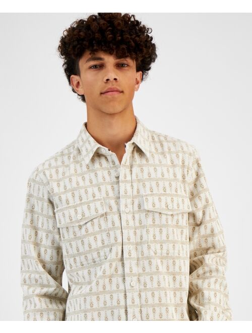 SUN + STONE Men's Yohaan Printed Corduroy Shirt, Created for Macy's