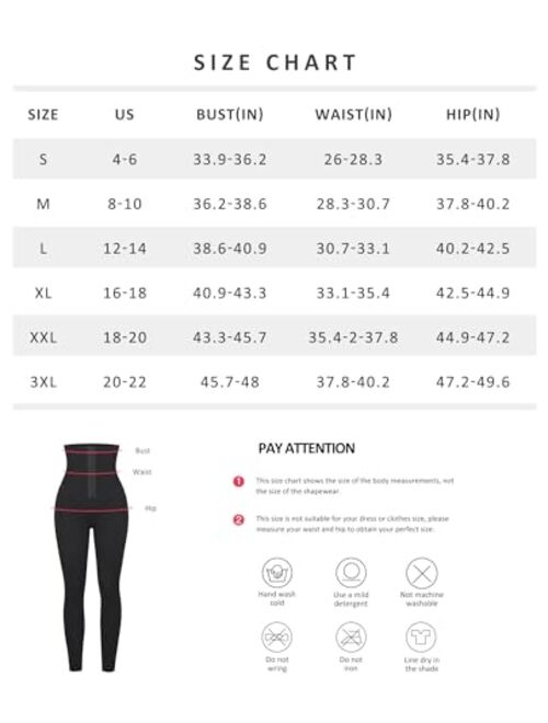 FeelinGirl High Waisted Corset Leggings for Women Seamless Slim Tummy Control Waist Shaper Athletic Workout Yoga Pants