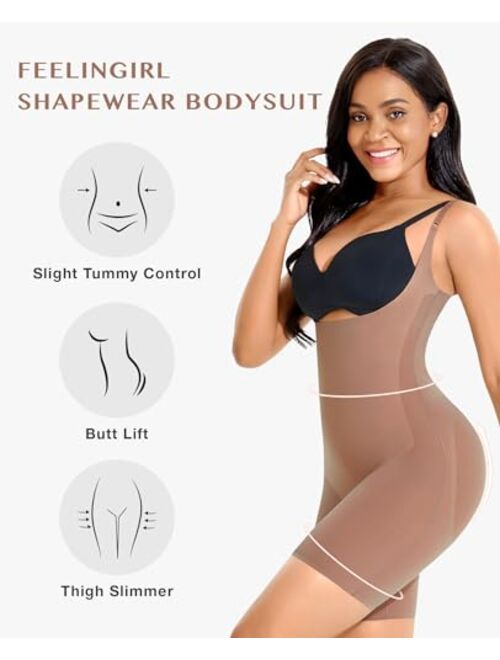 FeelinGirl Shapewear for Women Tummy Control Full Body Shaper Bodysuit Butt Lifter Thigh Slimmer