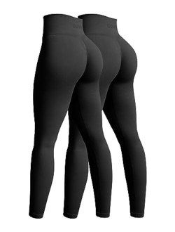 Women's 2 Piece Yoga Legging Seamless Workout High Waist Butt Liftings Athletic Leggings