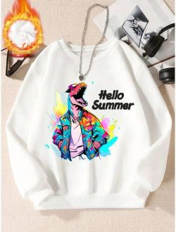 Tween Boy Slogan Graphic Thermal Lined Pullover