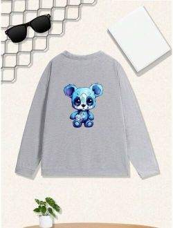 Boys Cool Street Style Printed Round Neck Sweatshirt For Casual Wear In Autumn winter