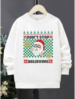 Tween Boy 1pc Christmas Print Sweatshirt