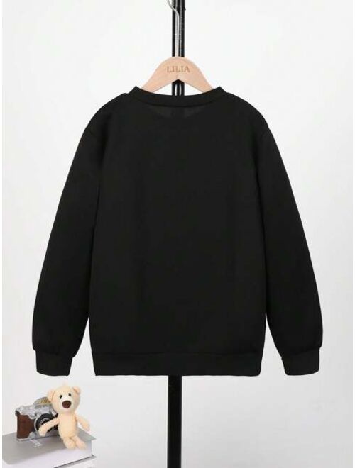 Tween Boy Bear Print Sweatshirt