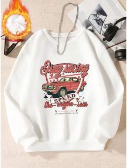 Tween Boy Car Letter Graphic Thermal Lined Pullover