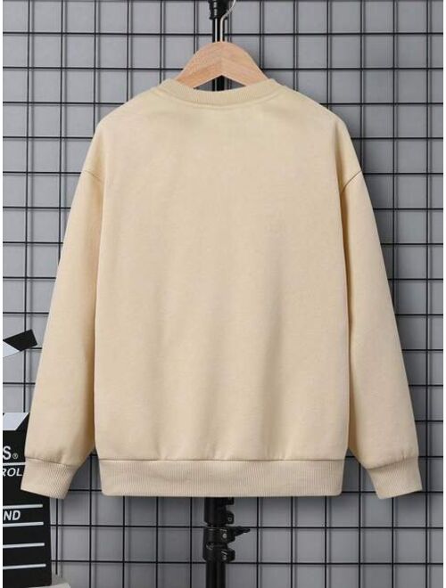 Tween Boy Astronaut Letter Graphic Thermal Lined Pullover