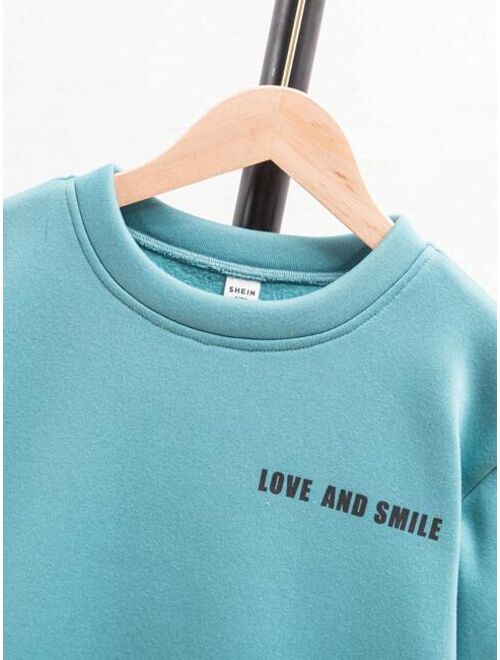 Tween Boy Slogan Graphic Thermal Lined Sweatshirt