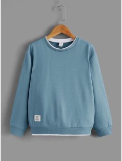 SHEIN Kids EVRYDAY Boys Patched Detail 2 In 1 Pullover