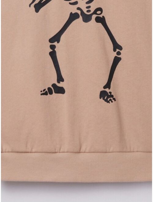 SHEIN Kids EVRYDAY Tween Boy Skeleton Print Sweatshirt