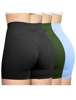 Women's 3 Piece Workout Shorts Seamless High Waist Butt Liftings Exercise Athletic Shorts