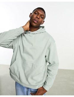 oversized distressed nibbled hoodie in gray