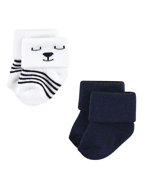 Hudson Baby Infant Boy Cotton Rich Newborn and Terry Socks, Bear Boy