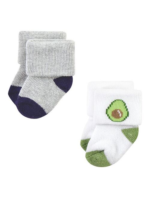 Hudson Baby Infant Boy Cotton Rich Newborn and Terry Socks, Snacks