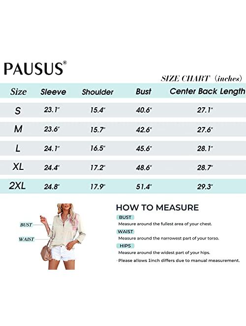 Pausus Satin Button Down Shirts for Women Long Sleeve Office Slim Fit Blouses Casual Business Silk Tops with Pocket S-XXL