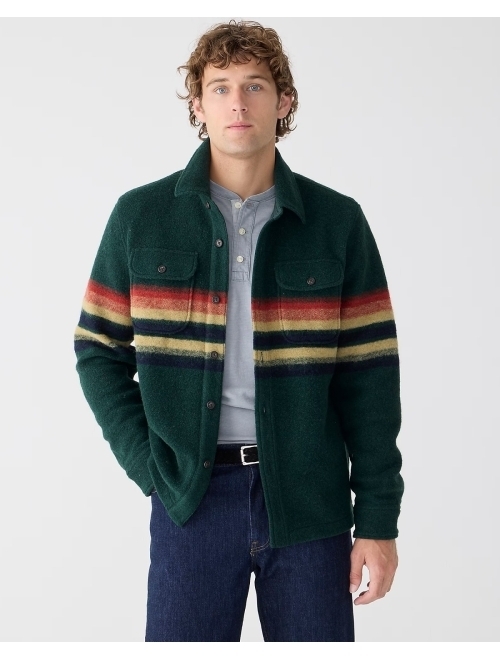 J.Crew Nordic wool-blend blanket-stripe shirt-jacket